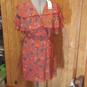 Boohoo Maisie floral ruffle tiered dress